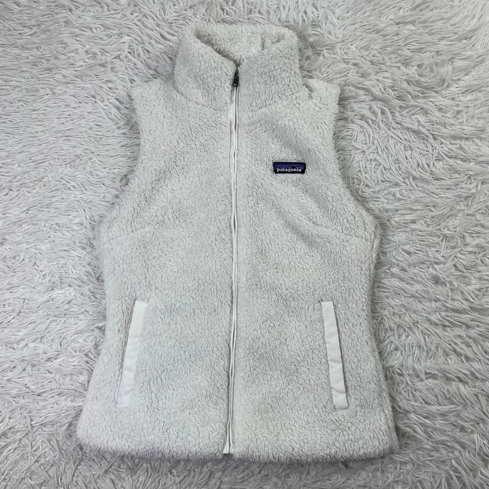 Patagonia Vest Womens Extra Small White Los Gatos Fleece Full Zip Pockets XS